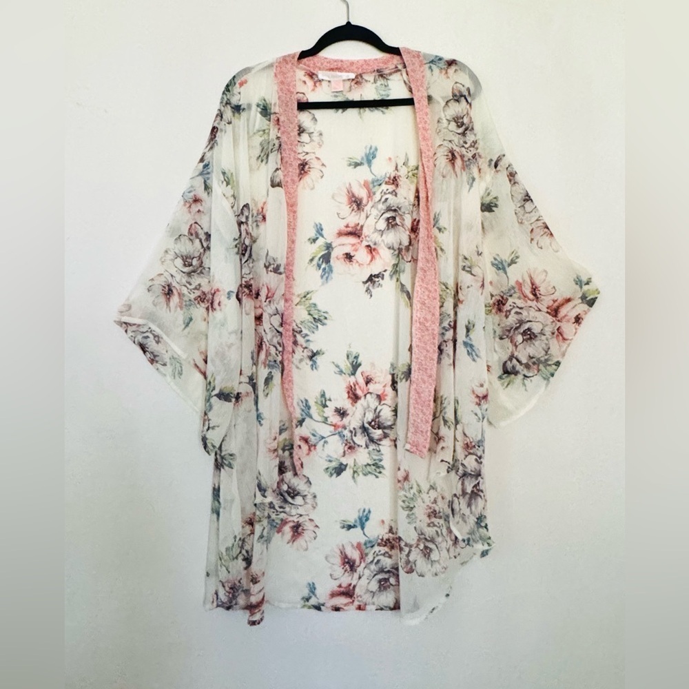 BOG Collective Floral Sheer Kimono Wrap